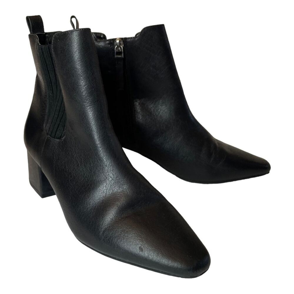 Nic + Zoe Black Chelsea Ankle Stacked Block Heeled Booties 7